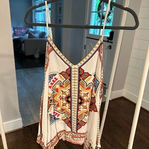 Bohemian Print Spaghetti Strap Top - Multicolor